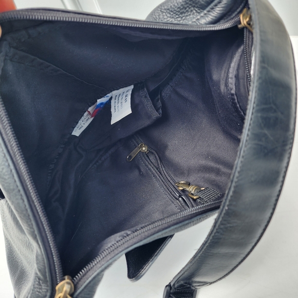 L.L. Bean Brown Leather Healthy Back Ameribag Sling Backpack Crossbody Bag 18” - Picture 10 of 12